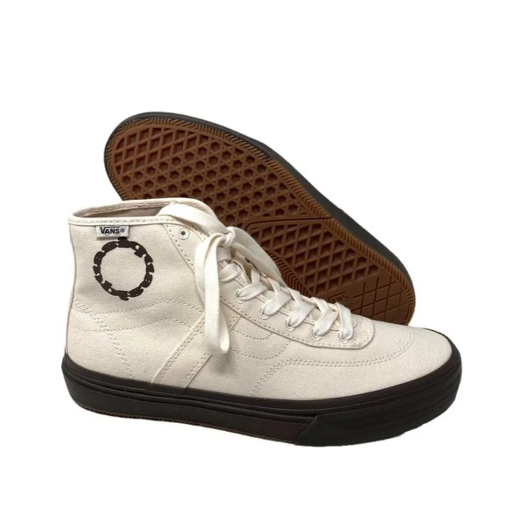 VANS x Quasi Crockett High Decon Shoe Canvas Beige Casual Men's Size VN0007QVTBD - Picture 7 of 9
